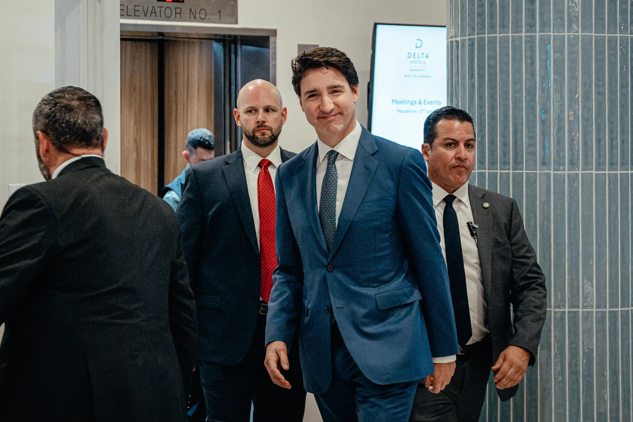 Justin Trudeau, prime minister of Canada, leaving his hotel in West Palm Beach, Fla., on Friday to meet with President-elect Donald J. Trump.Credit...Jamie Kelter Davis for The New York Times