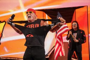 Wrestling legend Hulk Hogan was booed after making a surprise appearance on Monday Night Raw. Getty Images