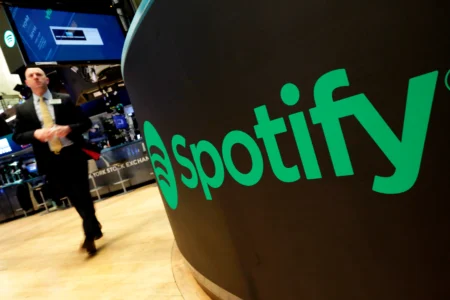 Spotify stock is up 110% over the past year. (AP Photo/Richard Drew, File)