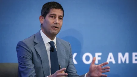 Kevin Warsh, a former governor of the Federal Reserve, during The Semafor World Economy Summit in Washington, DC, on April 18, 2024. Samuel Corum/Bloomberg/Getty Images