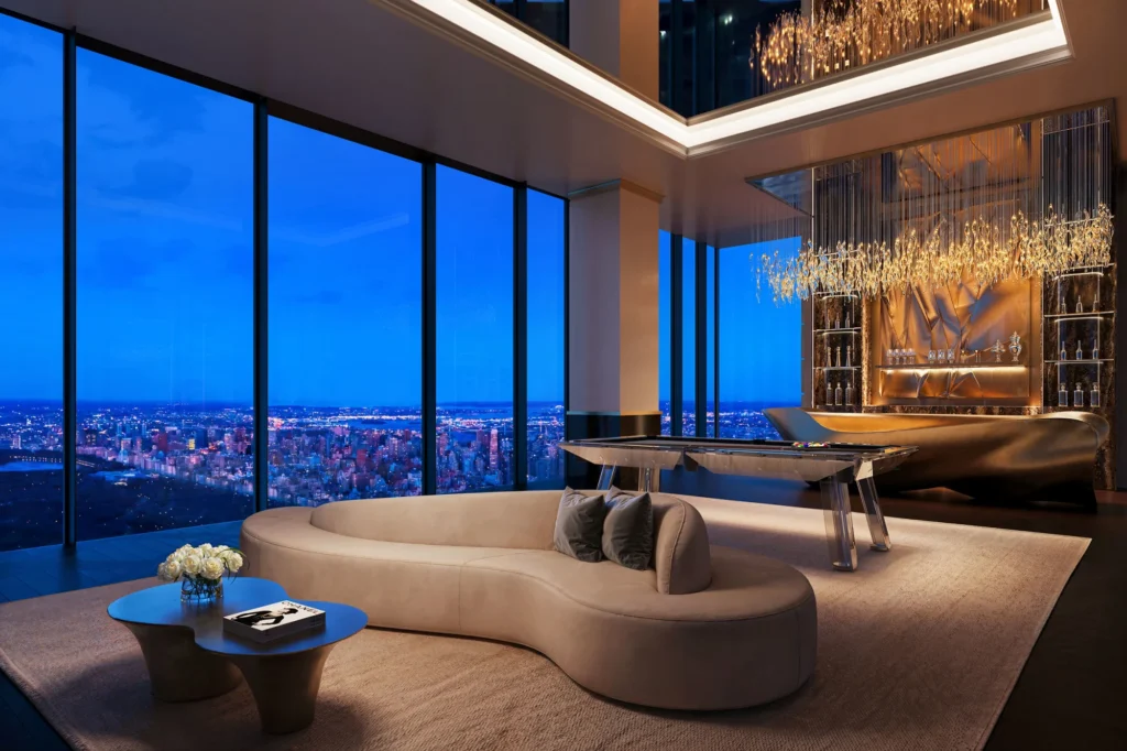 The apartment at the very top of the world's thinnest skyscraper is for sale now for $110 million. 3 The "crown suite" sits on the top floor of the $110 million property. Hayes Davidson
