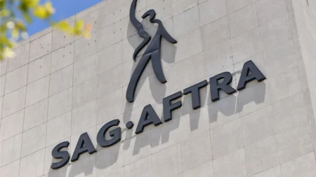 The SAG-AFTRA building. CHRIS DELMAS/AFP VIA GETTY IMAGES