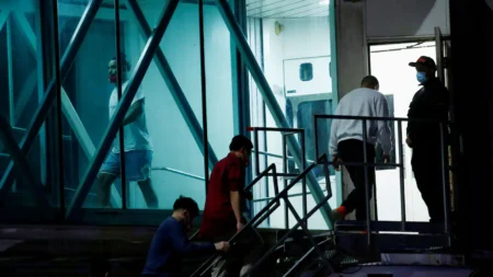 Venezuelan migrants deported from the United States arrive in Caracas, Venezuela, on March 28. (Leonardo Fernandez Viloria/Reuters)