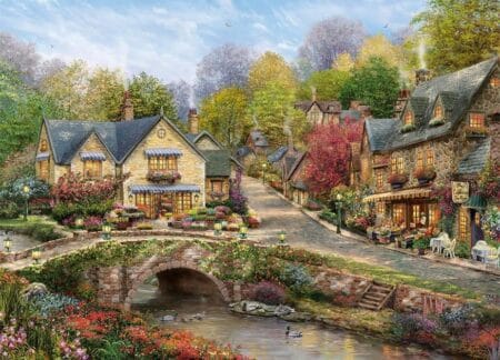 Thomas Kinkade - Summer in Cobblestone Village