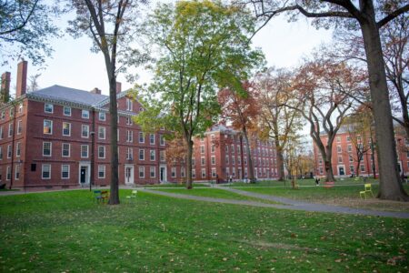 Harvard Yard is located at 2 Kirkland St, Cambridge, MA 02138. Many international students have expressed concern about changes to international student visas under the incoming Trump administration. (Pavan V. Thakkar)
