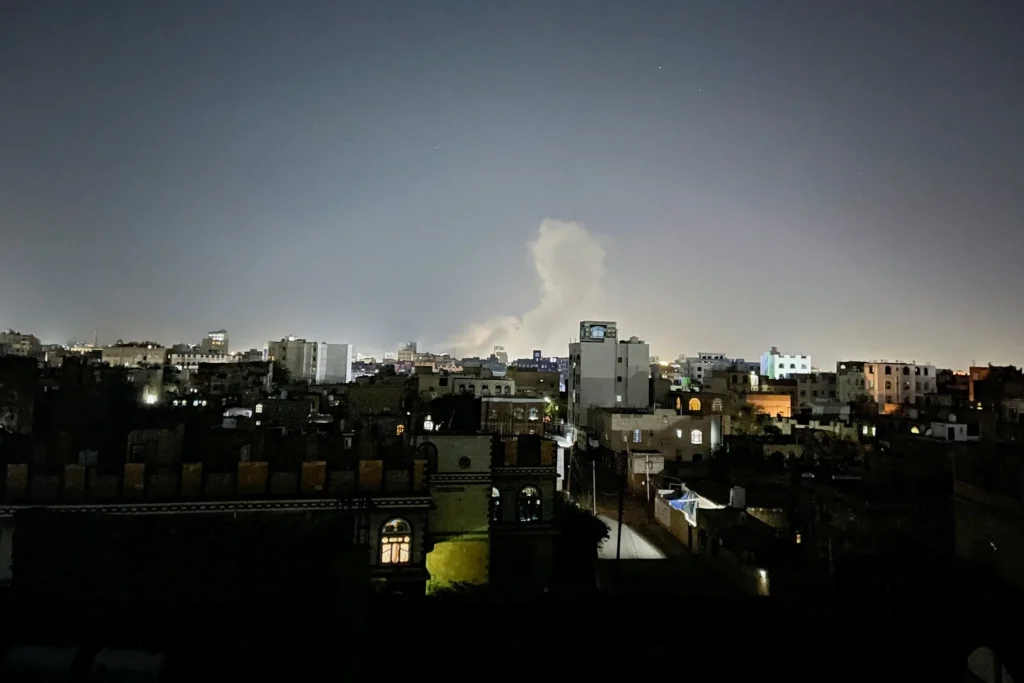 Smoke rising from a U.S. airstrike in Sana, Yemen, last month. (Khaled Abdullah/Reuters)
