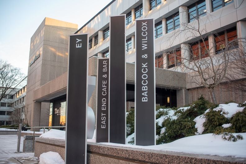 Babcock & Wilcox has been headquartered in Akron's East End development since moving from Barberton at the end of 2019. (Dan Shingler/Crain's Cleveland Business)