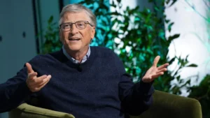 Bill Gates speaks onstage at The New York Times Climate Forward Summit 2023 on Sept. 21. (Bennett Raglin/Getty Images/The New York Times)