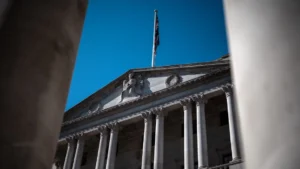 The Bank of England building in London, seen in April 2025. (Carl Court/Getty Images/File)