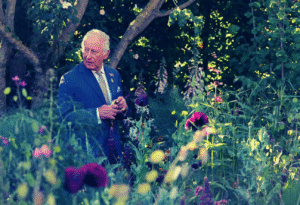 King Charles III, patron of the Royal Horticultural Society, walks through the RHS and BBC Radio 2 Dog Garden during a visit to the RHS Chelsea Flower Show at Royal Hospital Chelsea on May 20, 2025 in London, England. (Wpa Pool/Getty Images Entertainment/Getty Images)