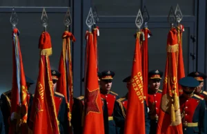 Russian service members take part Friday in a military parade on Victory Day, marking the 80th anniversary of Nazi Germany's surrender in World War II, in Red Square in central Moscow. (Evgenia Novozhenina/Reuters)