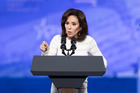 Jeanine Pirro in 2017. Her prime-time show, “Justice With Judge Jeanine,” did not air in its usual time slot on Saturday, one week after Fox News said her remarks “do not reflect those of the network.” (Michael Brochstein/SOPA Images/LightRocket/Getty Images)
