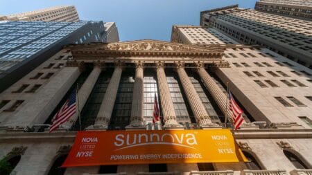 Sunnova Energy stock is on the rise Monday morning despite a lack of news concerning the company. (Source: rblfmr / Shutterstock)