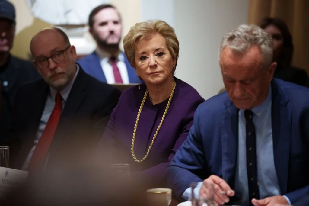 U.S. Education Secretary Linda McMahon looks on during a Cabinet meeting at the White House on February 26, 2025. (Photo: Andrew Harnik/Getty Images)
