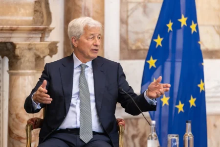Jamie Dimon warned that the EU was being left behind economically (Patrick Bolger/Bloomberg)