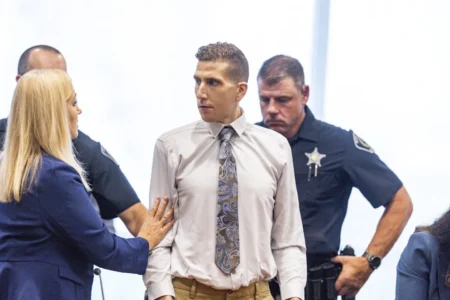 Brian Kohberger, charged in the murders of four University of Idaho students, appears at the Ada County Courthouse, Wednesday, July 2, 2025, in Boise, Idaho. © AP Photo/Kyle Green, Pool