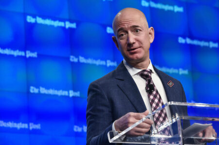 Jeff Bezos, owner of the Washington Post, at the paper’s headquarters in 2016. © Washington Post