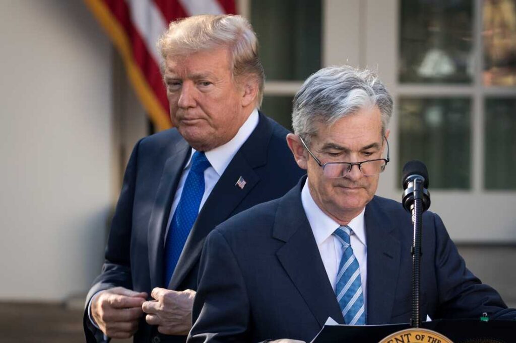 President Trump with Jerome Powell after nominating him as chair in 2017. © Drew Angerer/Getty Images North America