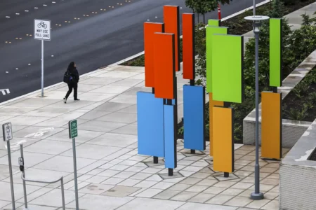 The Microsoft campus in Redmond, Washington, on Thursday, June 26, 2025. © Kevin Clark/The Seattle Times/TNS