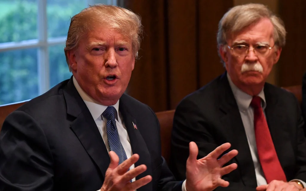 Donald Trump described John Bolton (right), his former aide, as ‘a bad person’ © Ricky Carioti/Getty Images