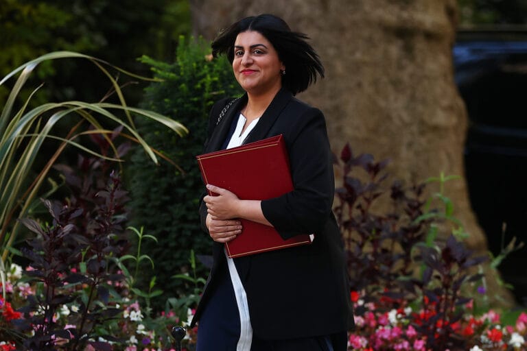 Shabana Mahmood arrives for a cabinet meeting at Downing Street on 9 September 2025 in her new role as home secretary. © Peter Nicholls/Getty Images