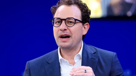 CEO and Co-Founder of Anthropic Dario Amodei speaks during the 56th annual World Economic Forum (WEF) meeting in Davos, Switzerland, Jan. 20, 2026. (Denis Balibouse/Reuters)
