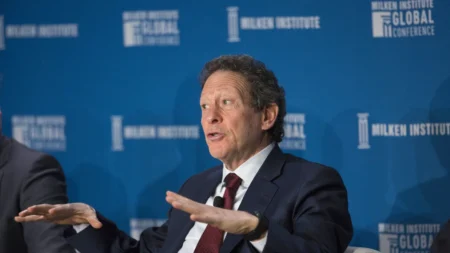 Thomas Pritzker, executive chairman of Hyatt Hotels Corp., speaks during the Milken Institute Global Conference in Beverly Hills, California, U.S., on Wednesday, May 2, 2018. (Dania Maxwell/Bloomberg via Getty Images)