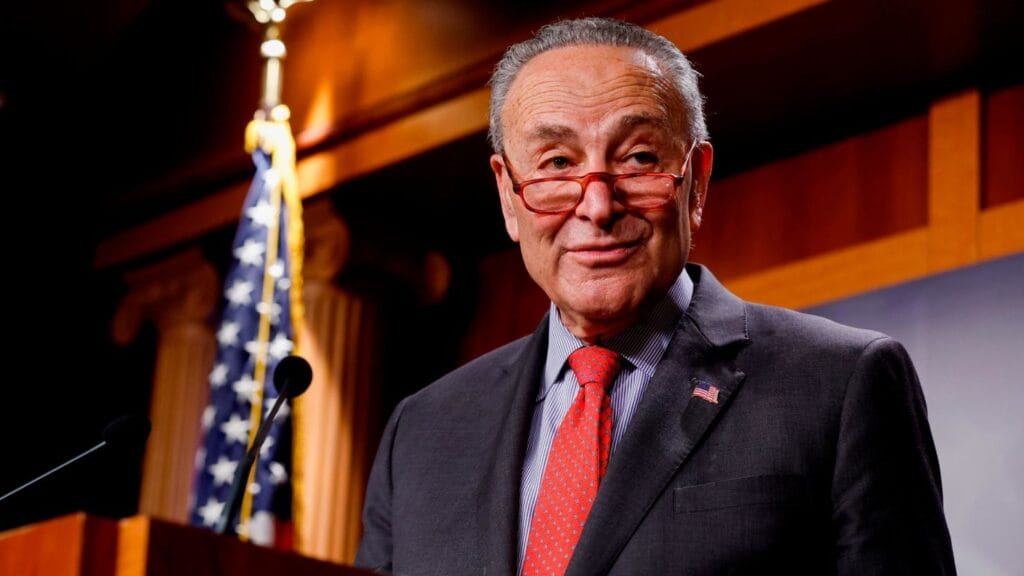 Senate Majority Leader Chuck Schumer speaks at a news conference on the Senate Democrats expanded majority for the next 118th Congress at the U.S. Capitol Building on December 07, 2022. (Anna Moneymaker/Getty Images)