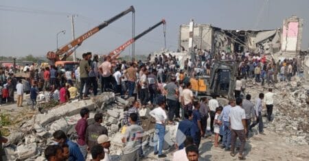 Strikes carried out during U.S.-Israeli attacks on Minab, Iran, on Feb. 28 caused extensive damage to a school, witness videos verified by The New York Times show. Women wailed as rescue workers searched through rubble for survivors and victims. (IRIB TV/Agence France Presse)