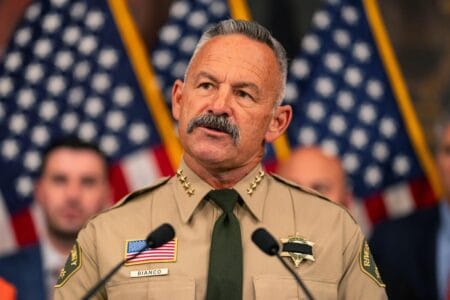 Riverside County Sheriff Chad Bianco, pictured in October 2024, has seized thousands of ballots for an investigation that California Atty. Gen. Rob Bonta called “unprecedented.” (OnScene.TV)