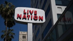 Live Nation signage outside of its offices in Hollywood, California. (Patrick T. Fallon/AFP/Getty Images)