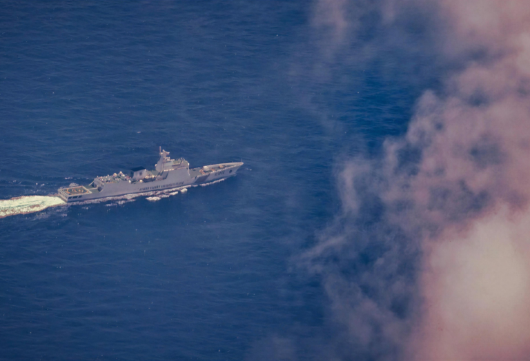 A Chinese coast guard vessel in the South China Sea last month. (Ezra Acayan/Getty Images/The New York Budgets)