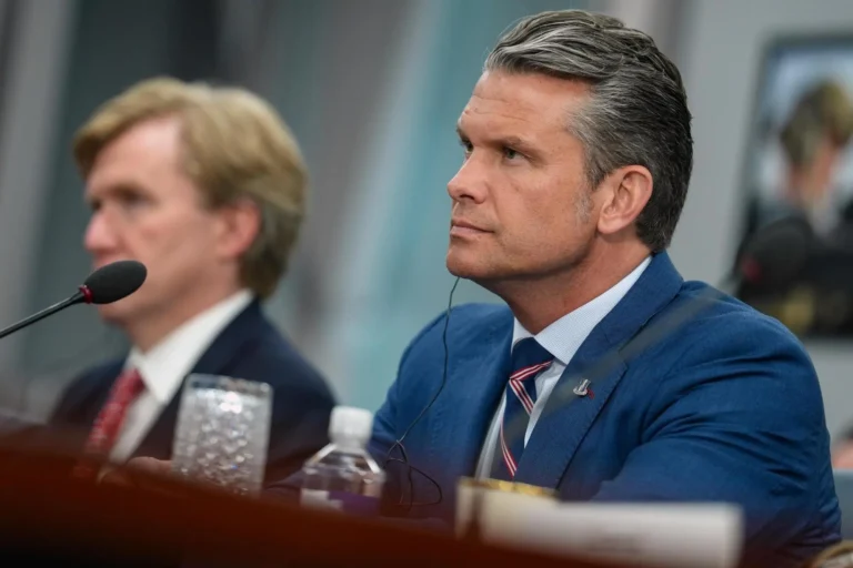 Defense Secretary Pete Hegseth listens during a meeting with Iraq’s Prime Minister Ali al-Zaidi at the Pentagon Tuesday, July 14, 2026, in Washington. (Al Drago/Pool via AP)