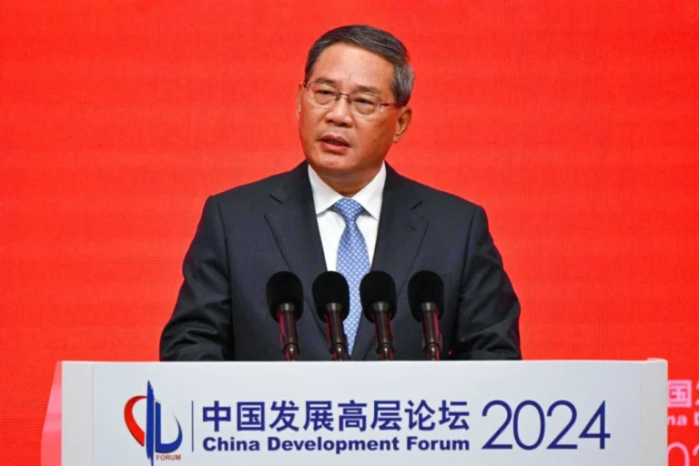 China touts itself as ‘harbour of stability’ to global CEOs Premier Li Qiang told more than 70 chief executives in Beijing that China offered an unmatched supply chain and a predictable commercial environment. (Ng Han Guan/Pool/AFP via Getty Images)